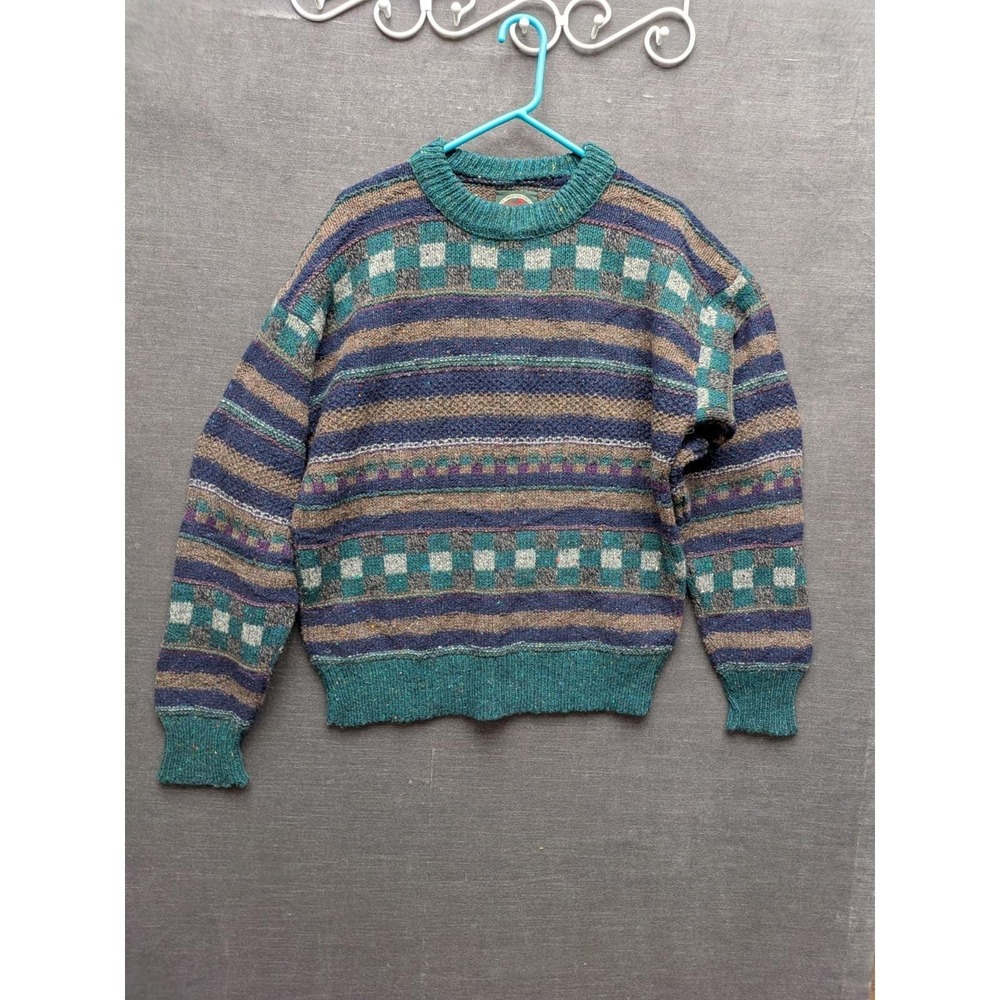 Vintage Alps Sweater Grandpa Dad Sweater Geometric 90s Ski Lodge Cabin Men's M